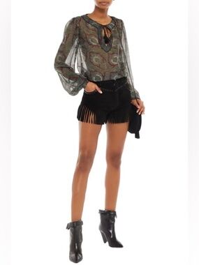 Saint Laurent Virgin Wool Paisley Print Top